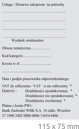 Projekt dużej pieczątki drewnianej o wymiarze 120x80 mm